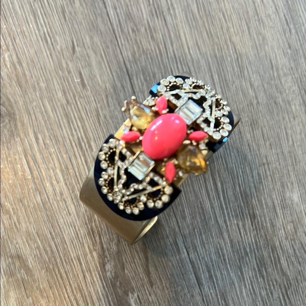 J. Crew Embellished Brass Bracelet Cuff